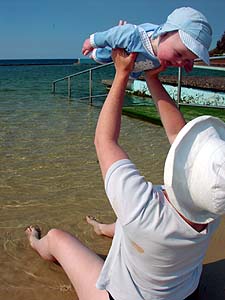 Megan and Grace at the beach